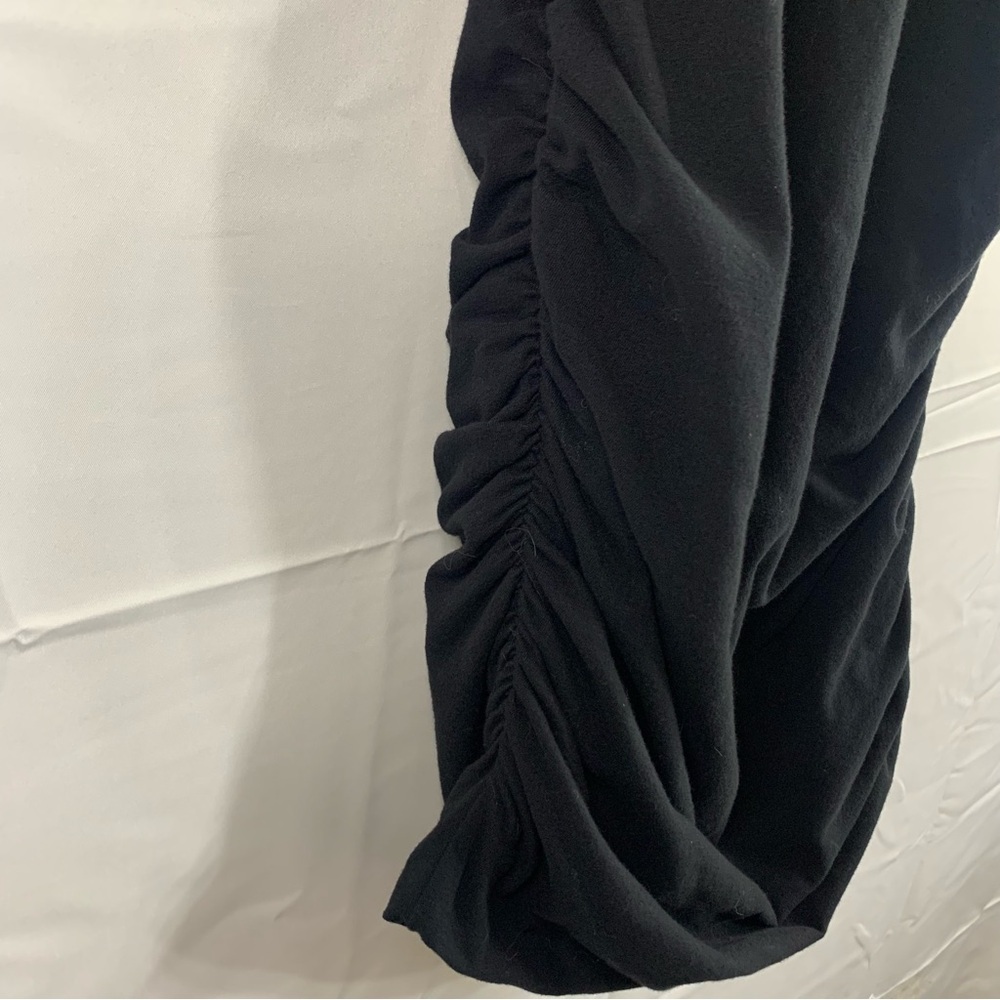 Sundry Black Ruched V Neck Long Sleeve Dress, size 3 - Picture 6 of 12